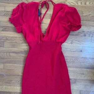 red mini dress